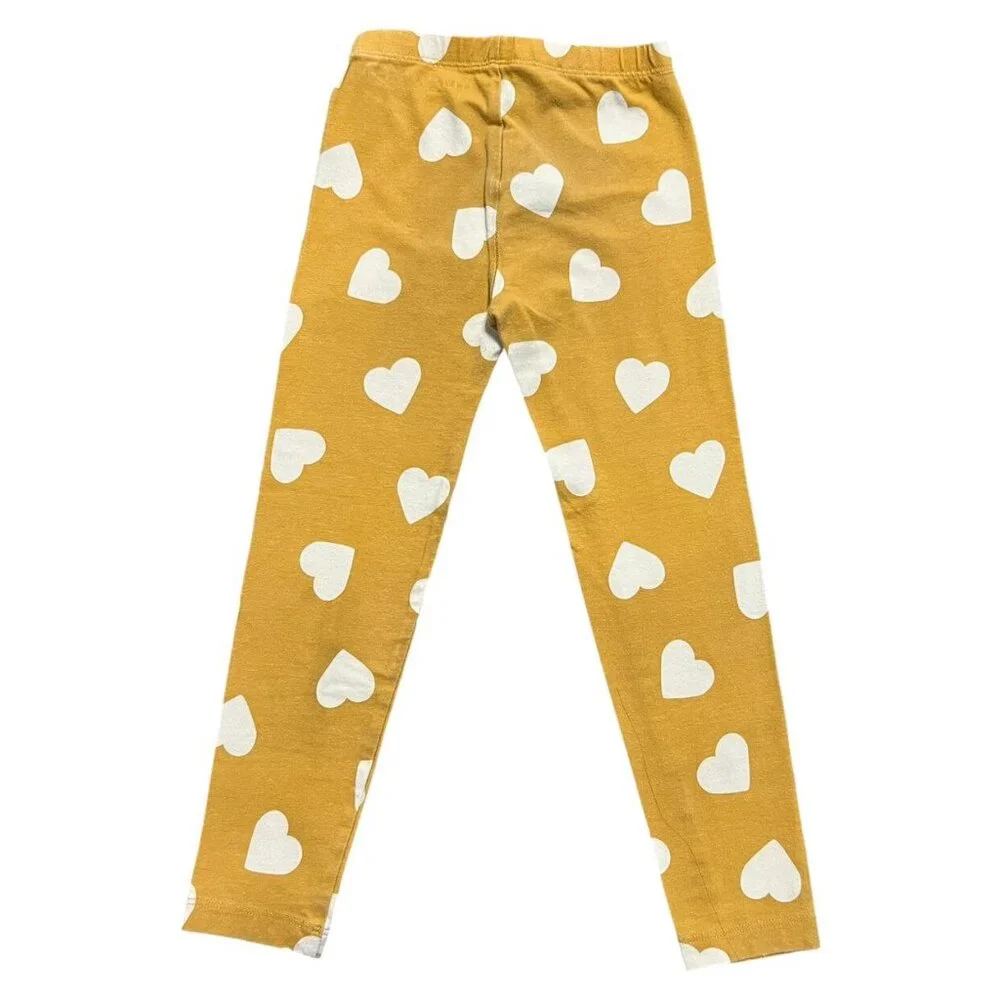 Old Navy 4T Mustard Heart Leggings